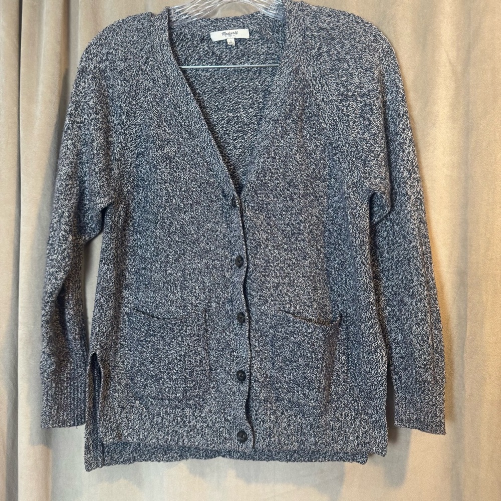 Madewell Landscape Cardigan E0169 Gray Marled Pepper S Grandma core Sweater